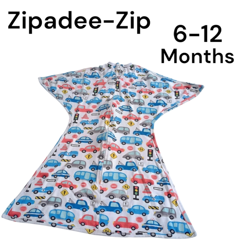 Zipadee-zip swaddle transition blanket cars Baby boys size Medium 6-12 Months